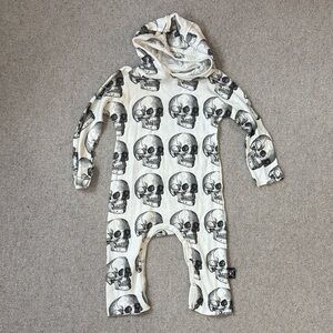 nununu Monochrome Skull Kids One Piece